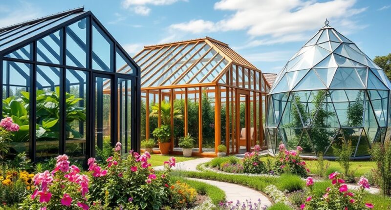 contemporary greenhouse garden designs
