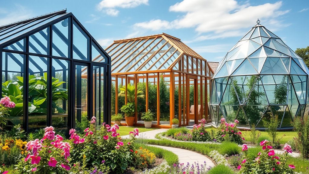 contemporary greenhouse garden designs