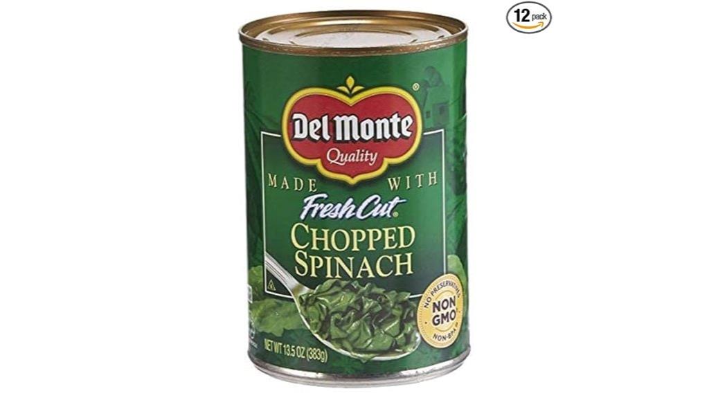 del monte chopped spinach pack
