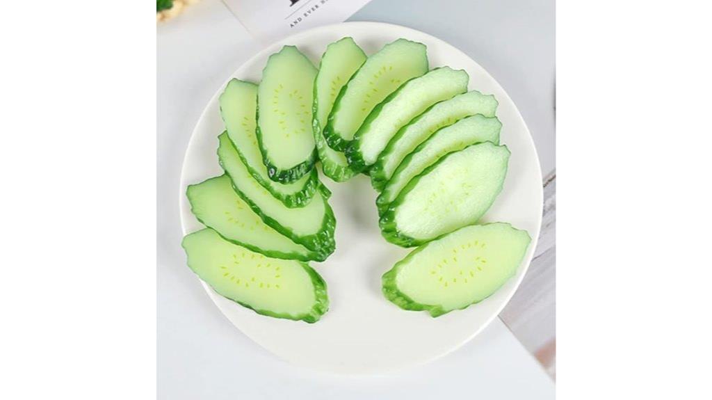 fake cucumber slice decor