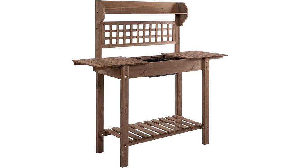 garden potting table setup