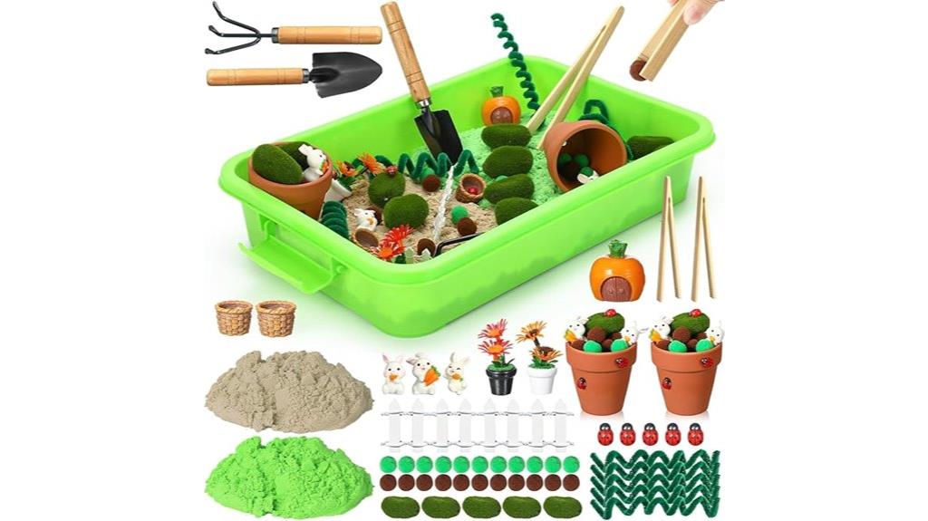 garden themed sensory playset