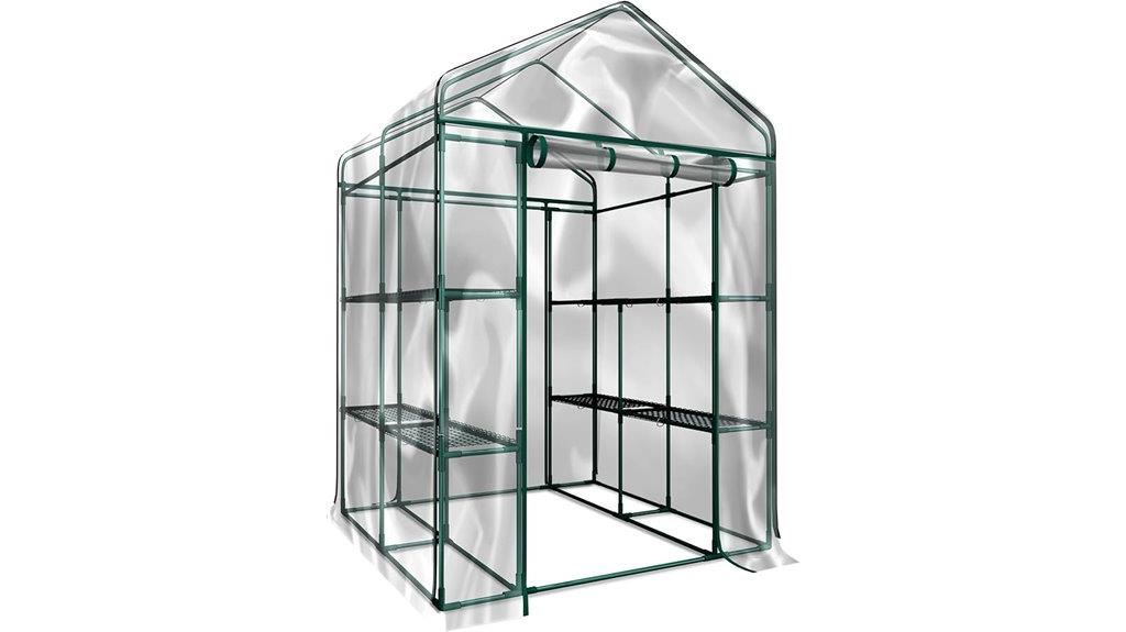 greenhouse with eight shelves