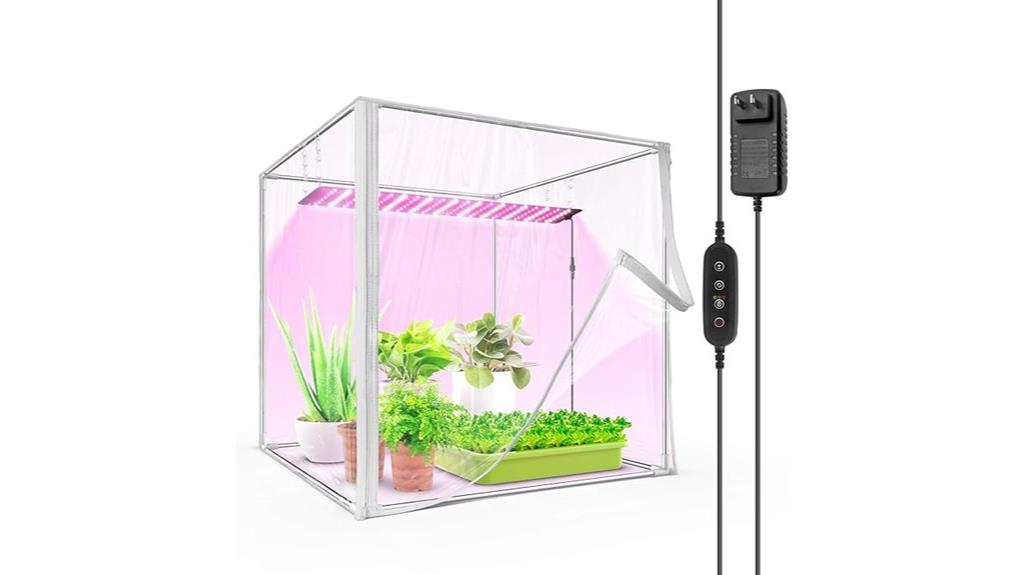 indoor greenhouse with lighting