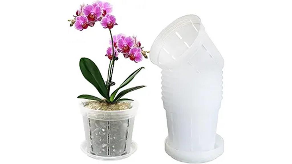 orchid pots with saucers