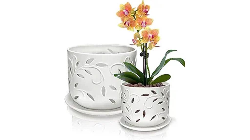 orchid pots with tray