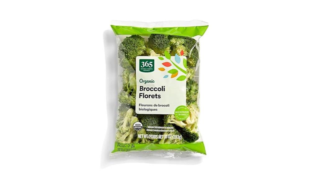 organic broccoli florets package