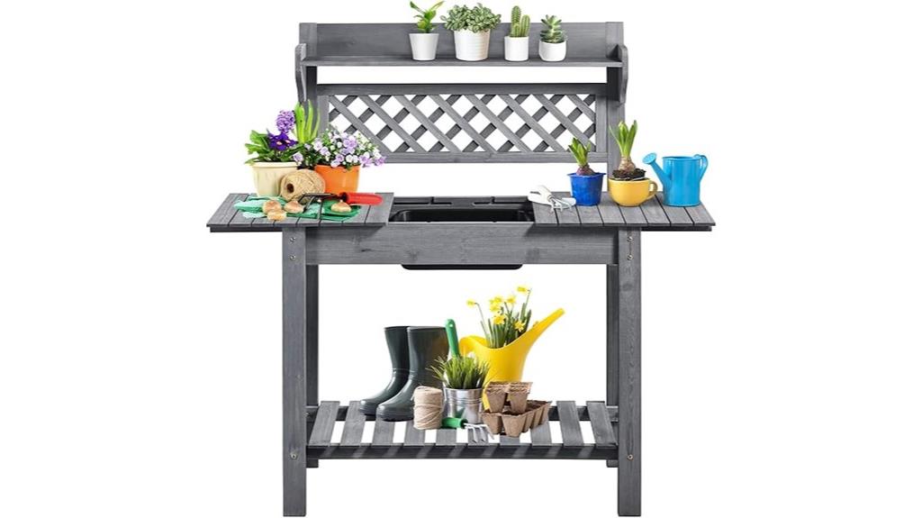 outdoor gardening potting bench
