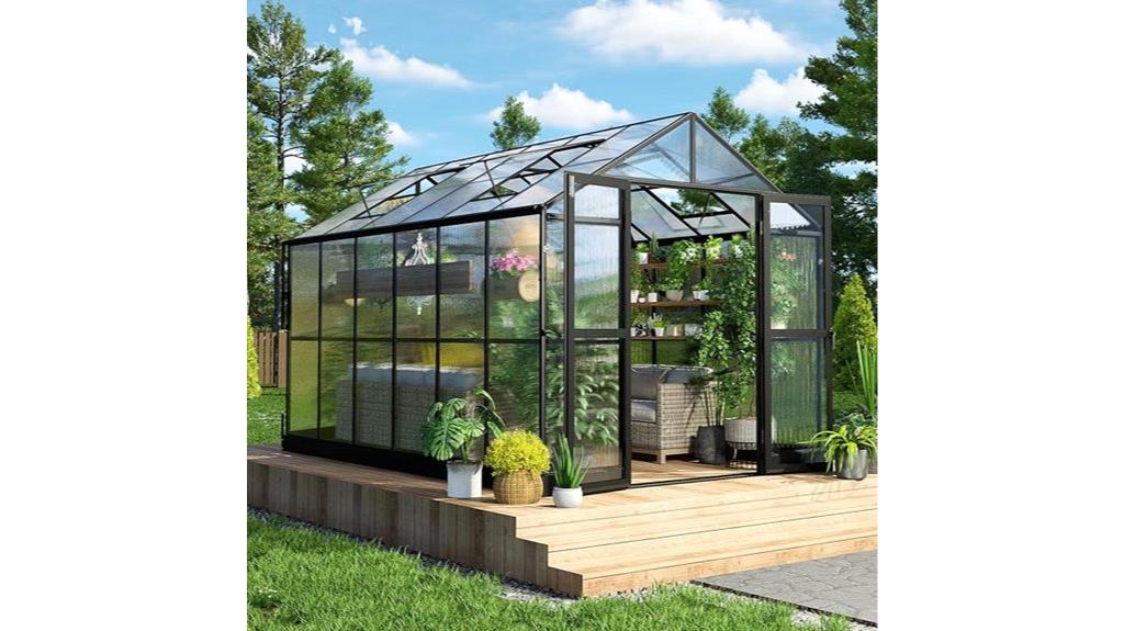 polycarbonate greenhouse with vents