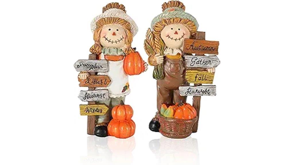 thanksgiving scarecrow figurines set
