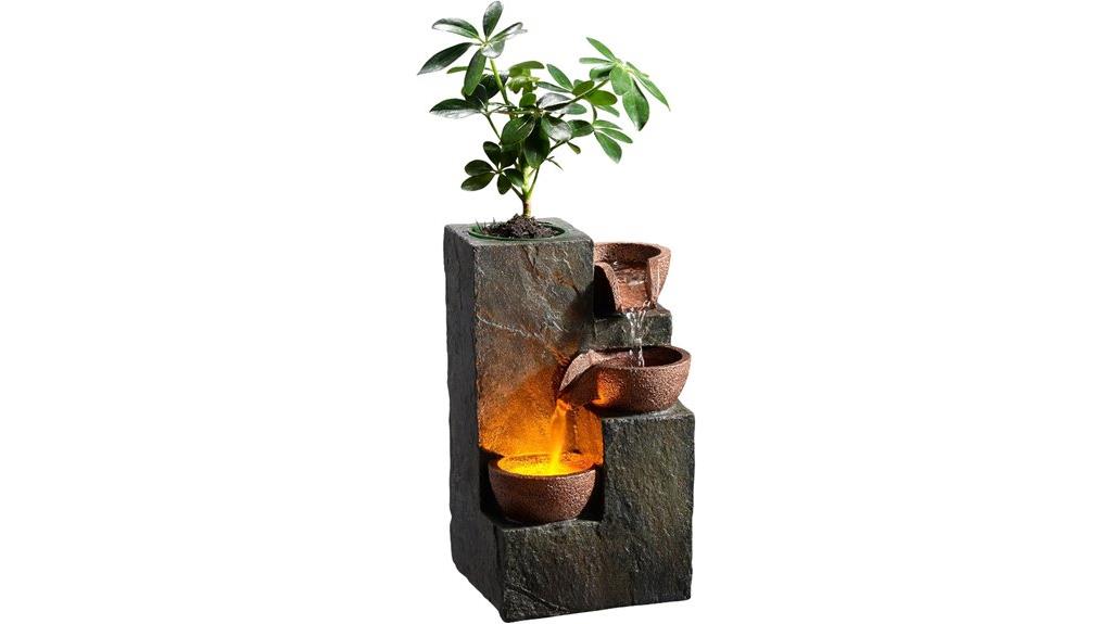 three tier tabletop fountain