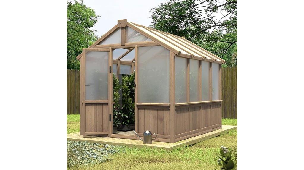 wooden polycarbonate greenhouse dimensions
