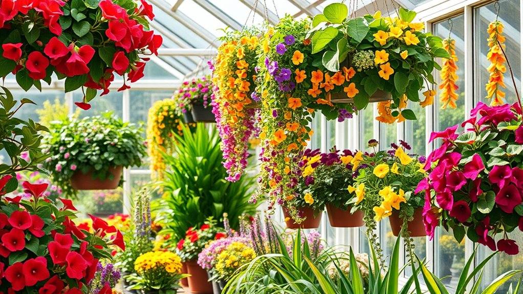 brighten greenhouse with flowering plants