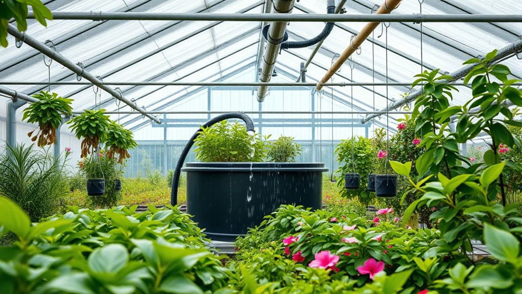 collecting rain for greenhouse