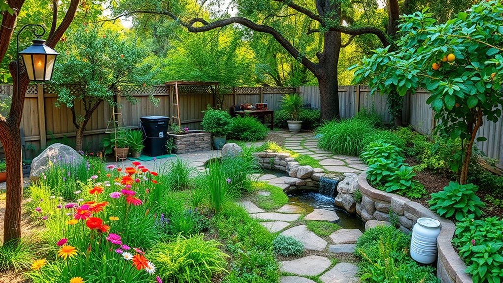 eco friendly garden oasis