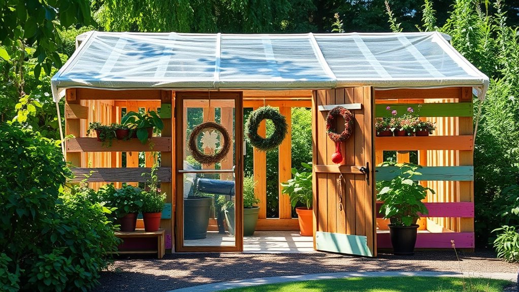 eco friendly pallet greenhouse construction