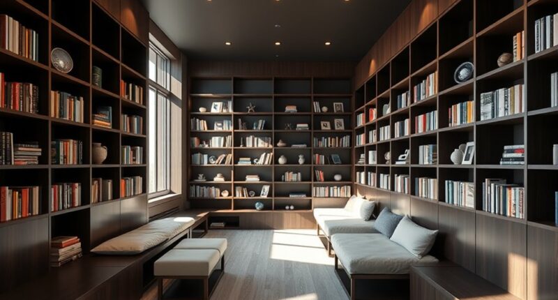 efficient shelving and seating