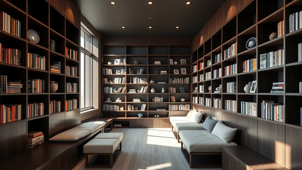 efficient shelving and seating