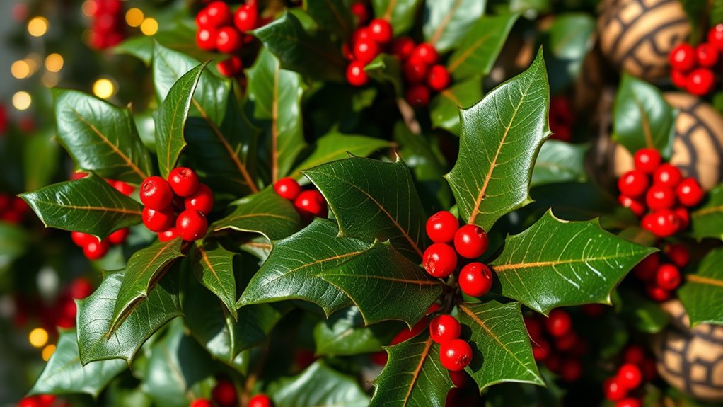 festive holly and ilex