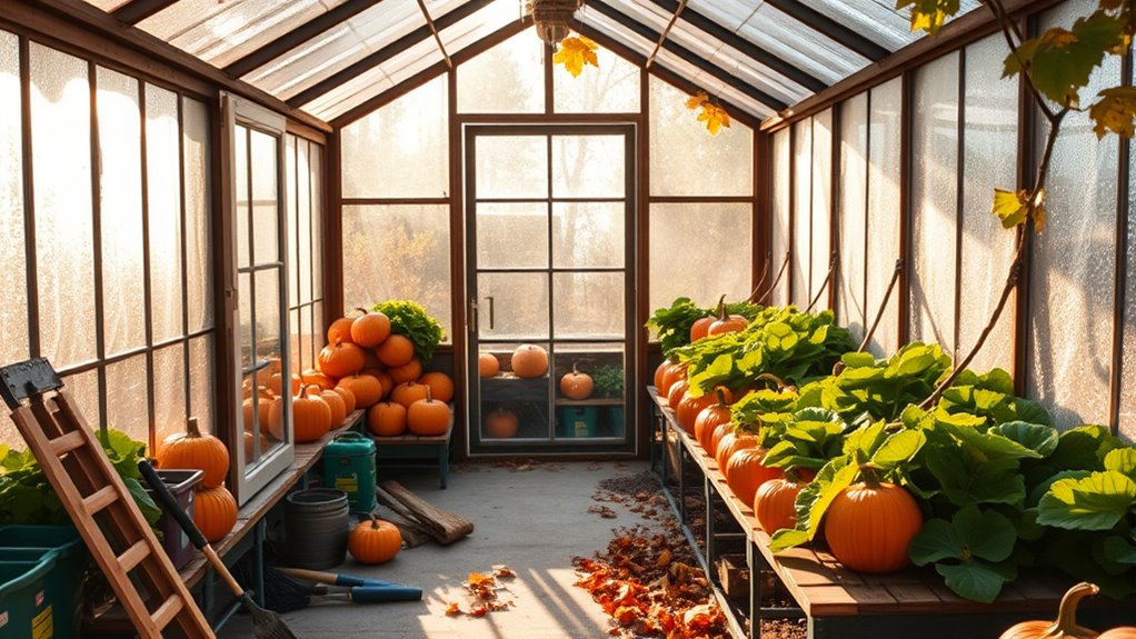 greenhouse cleaning and organization