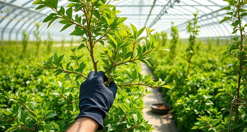 greenhouse plant pruning training