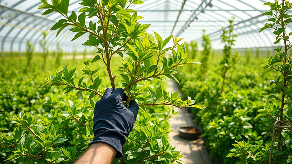 greenhouse plant pruning training