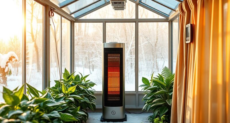 greenhouse winter heating setup