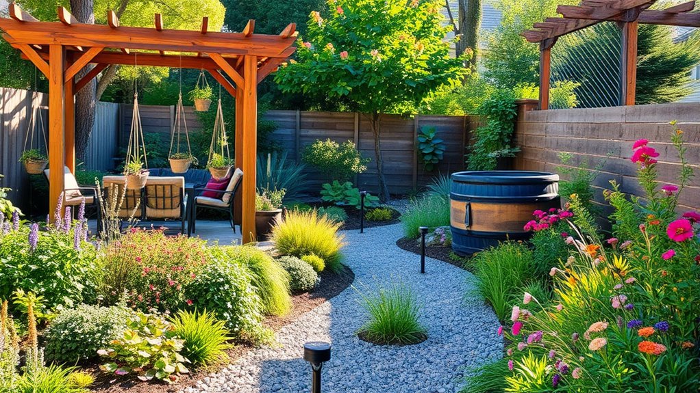 native plants and rainwater harvesting