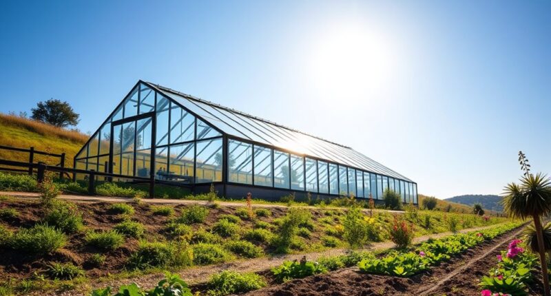 optimal greenhouse site orientation