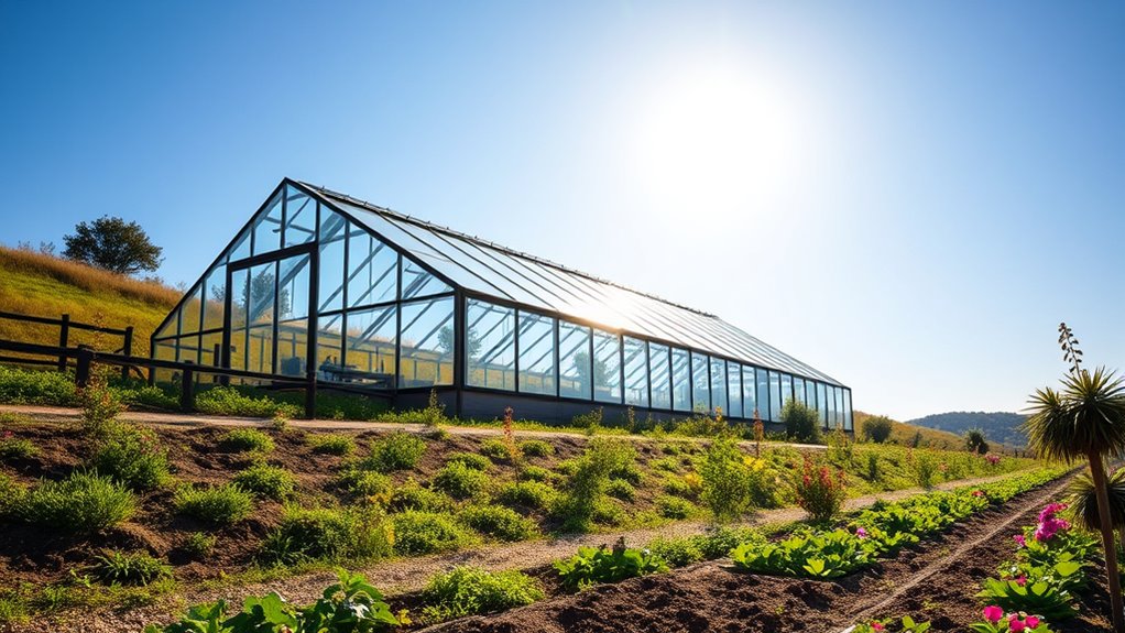 optimal greenhouse site orientation