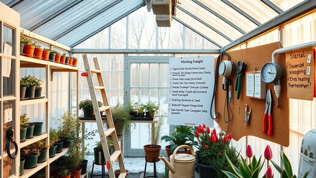 prepare greenhouse for winter