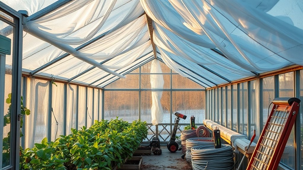 prepare greenhouse for winter