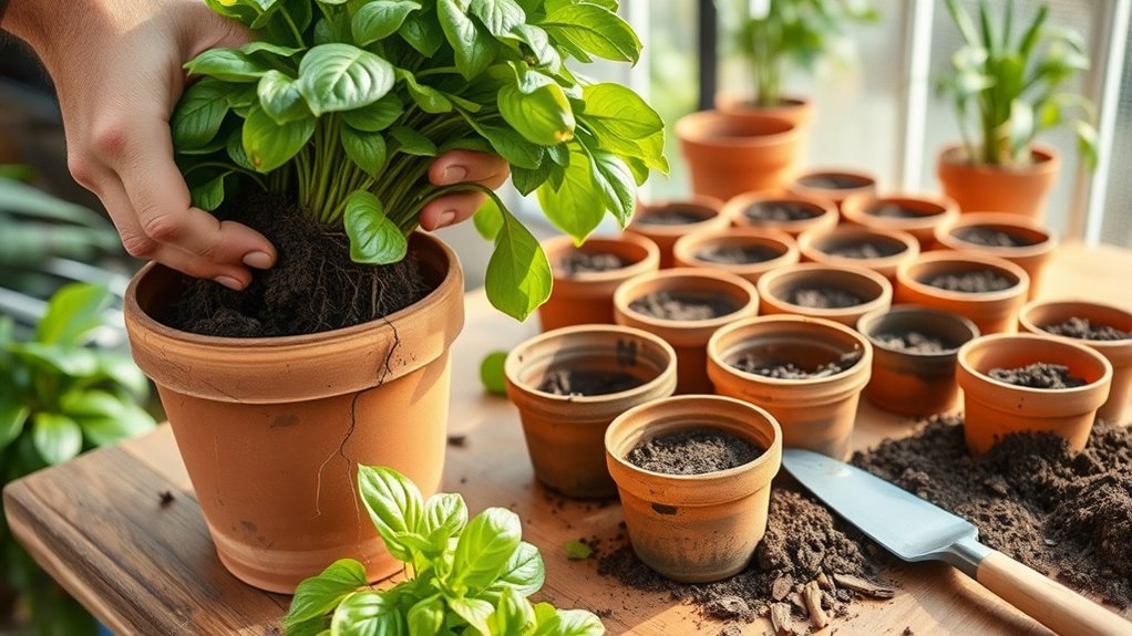proper repotting and watering techniques
