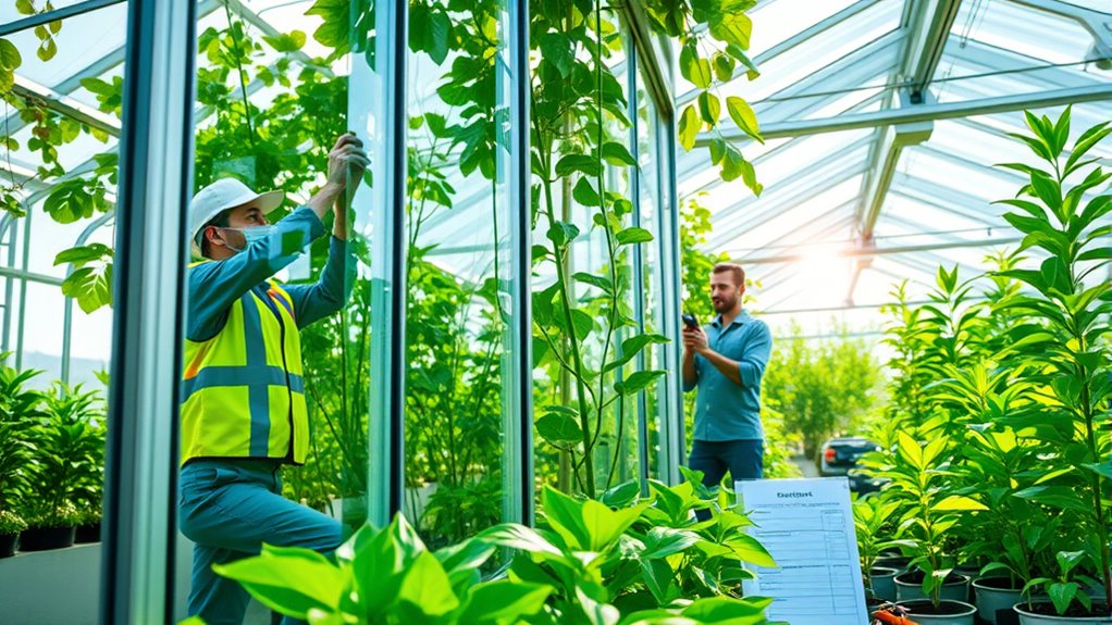 regular greenhouse maintenance routines