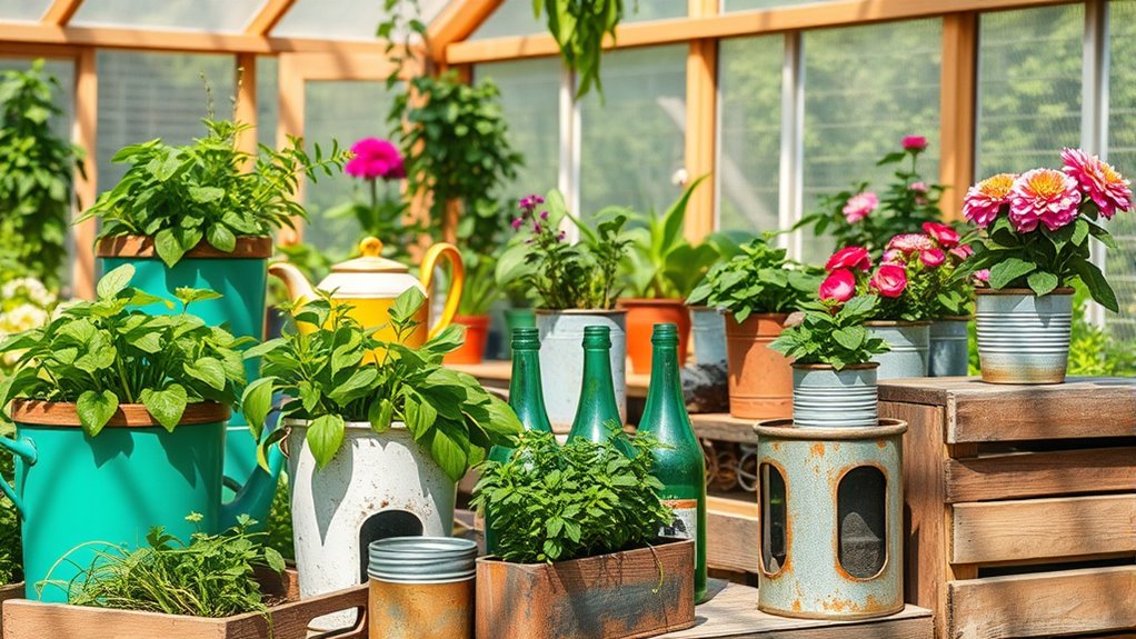 repurpose containers for gardening