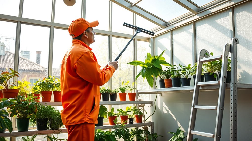 routine greenhouse deep cleaning