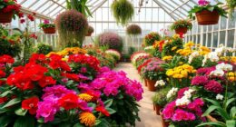 seasonal greenhouse flower displays