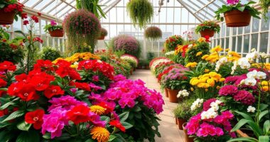 seasonal greenhouse flower displays