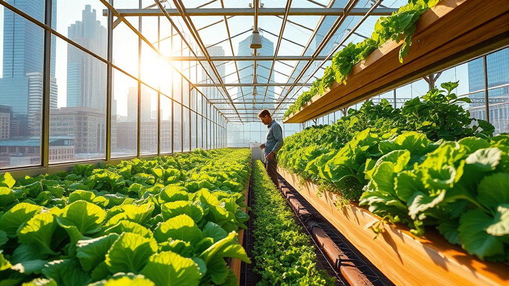 urban rooftop hydroponic farming