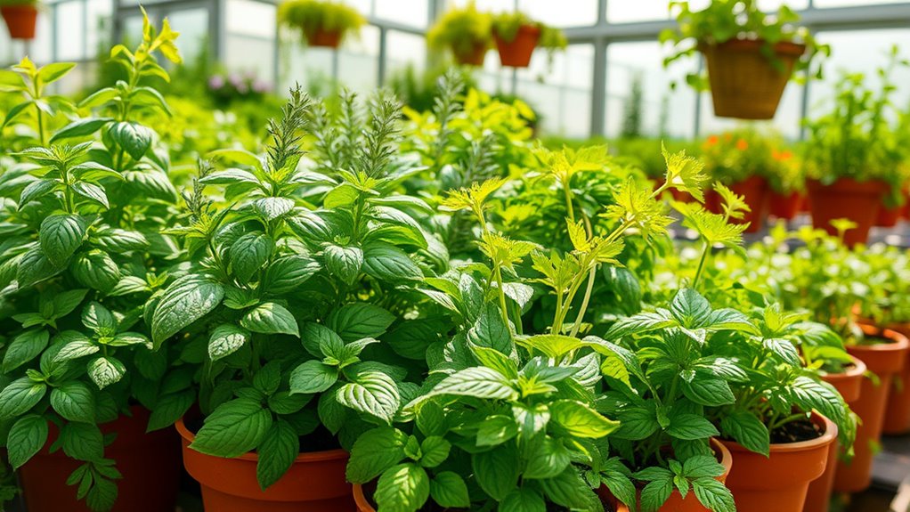 year round greenhouse herb cultivation