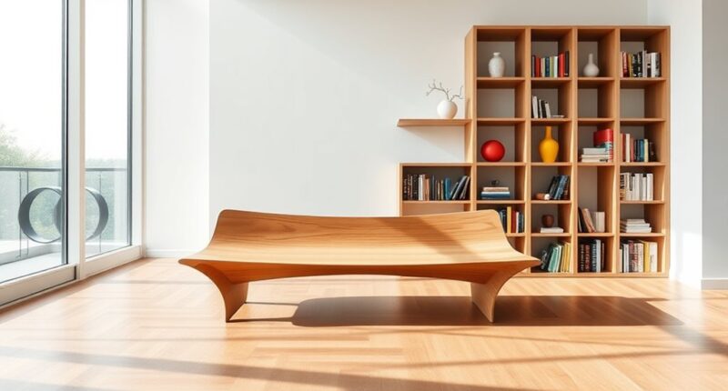 bench and shelf arrangement