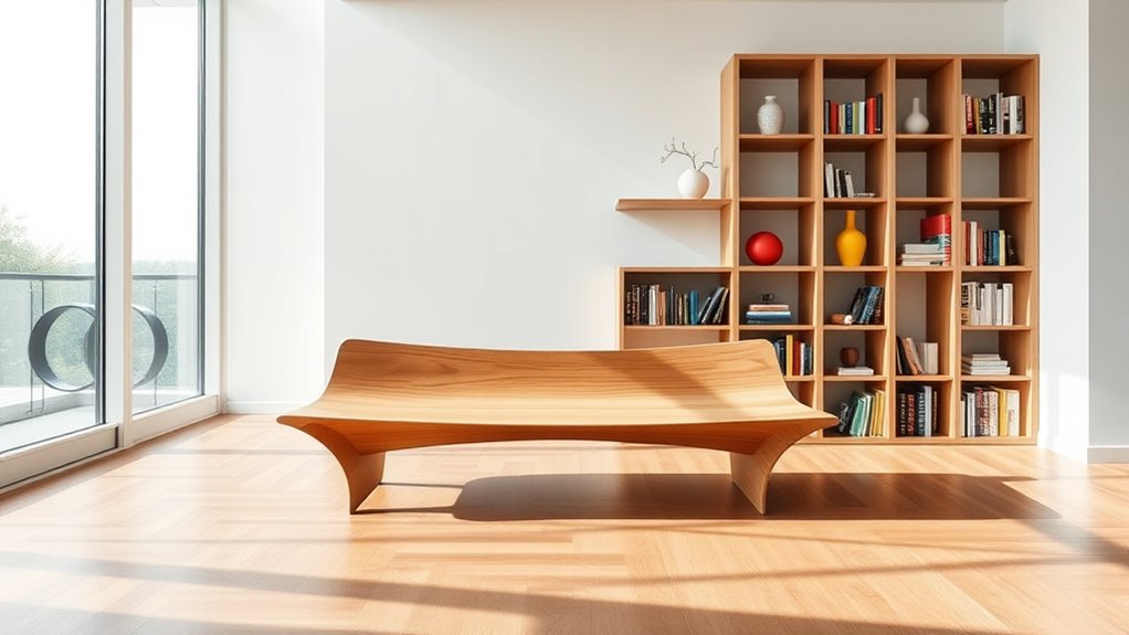 bench and shelf arrangement