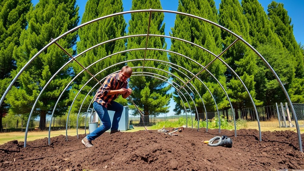 constructing a diy hoop house