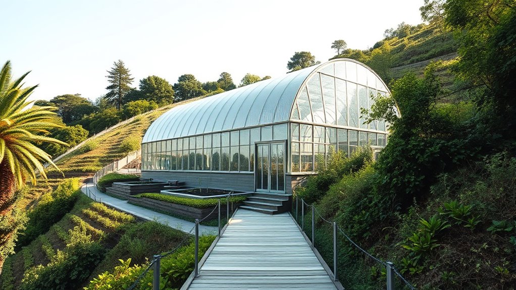 constructing slope side greenhouse