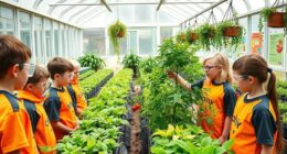 greenhouse educational outreach setup