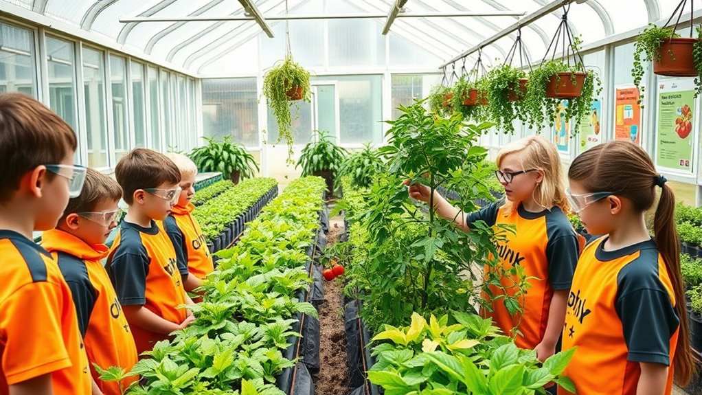 greenhouse educational outreach setup