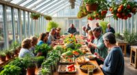greenhouse harvest potluck celebration