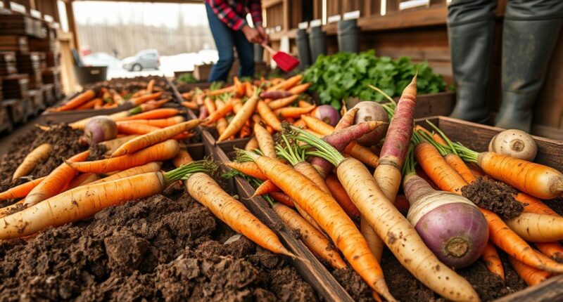harvesting winter root crops