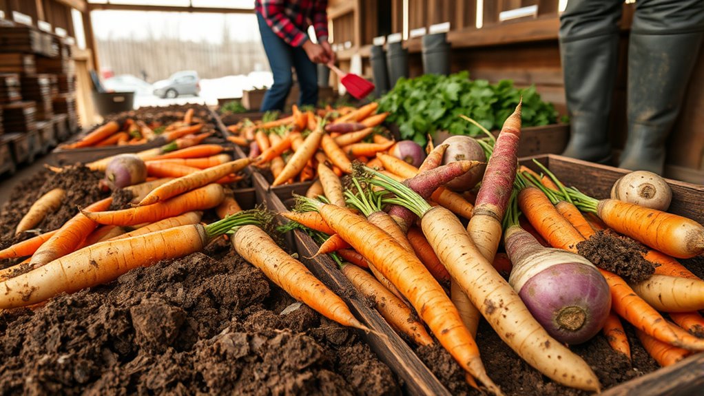 harvesting winter root crops