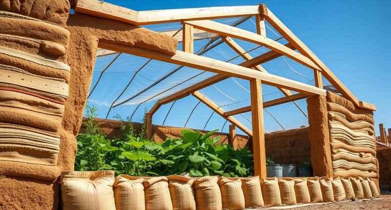 natural cob earthbag greenhouse